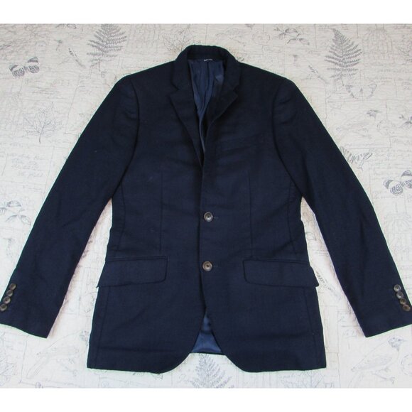 Buttoned Down x Reda 1865 Blue Contemporary Texture mens navy wool blazer 36R - Picture 5 of 8
